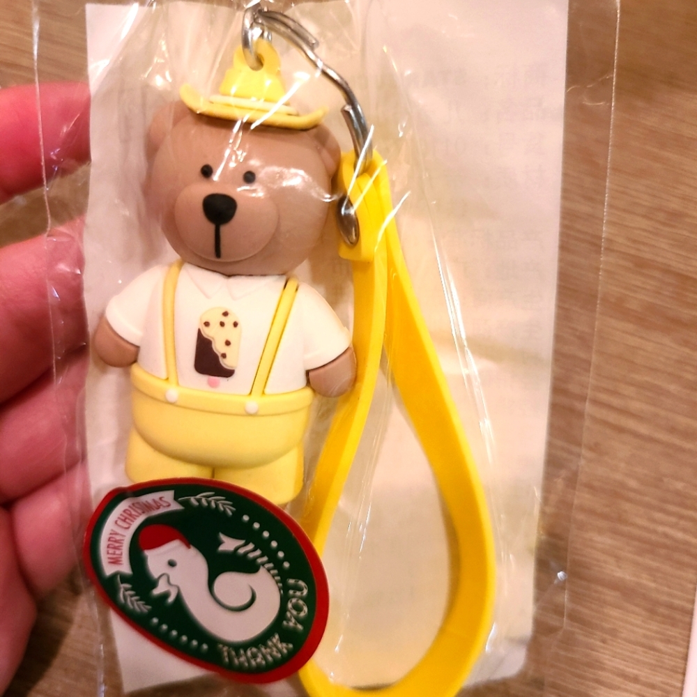 Unique Starbucks Yellow Bear KeyChain, Taiwan